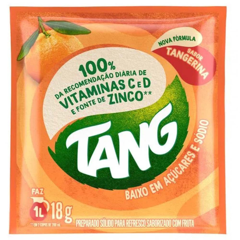 REFRESCO EM PÓ TANG 18GR TANGERINA - DP COM 18 UN