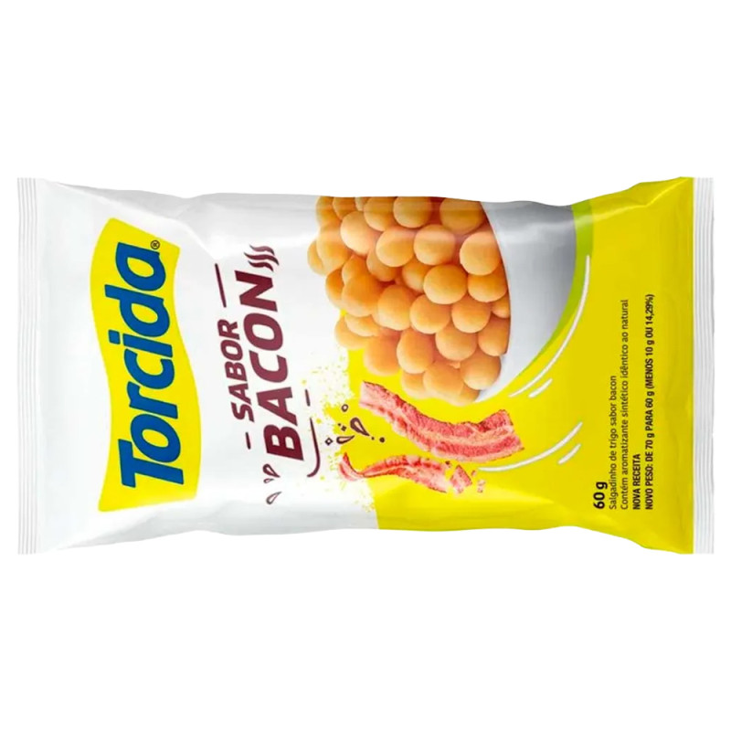SALGADINHO TORCIDA BACON 60GR - CX COM 24 UN