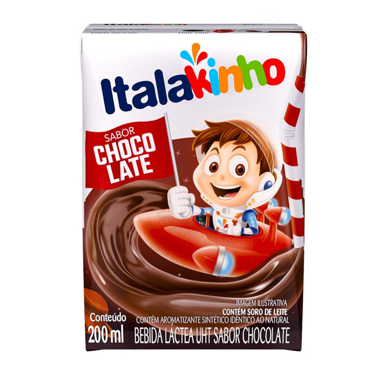 BEBIDA LÁCTEA ITALAKINHO 200ML CHOCOLATE - CX COM 24 UN