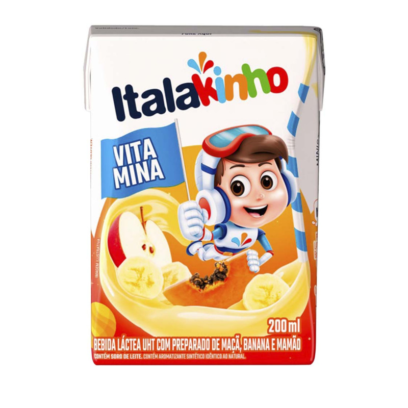 BEBIDA LÁCTEA ITALAKINHO 200ML MIX DE FRUTAS - CX COM 24 UN