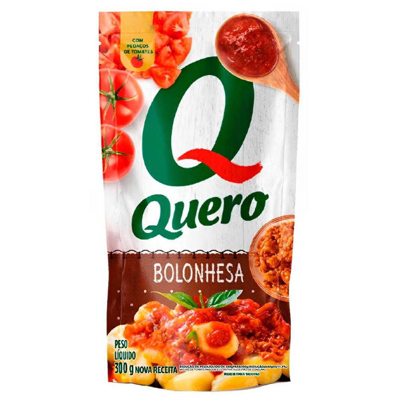 MOLHO DE TOMATE QUERO 300GR BOLONHESA - CX COM 24 UN