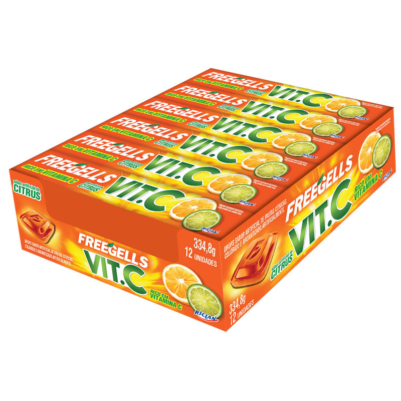 DROPS FREEGELLS RICLAN 27GR VITAMINA C CITRUS - DP COM 12 UN