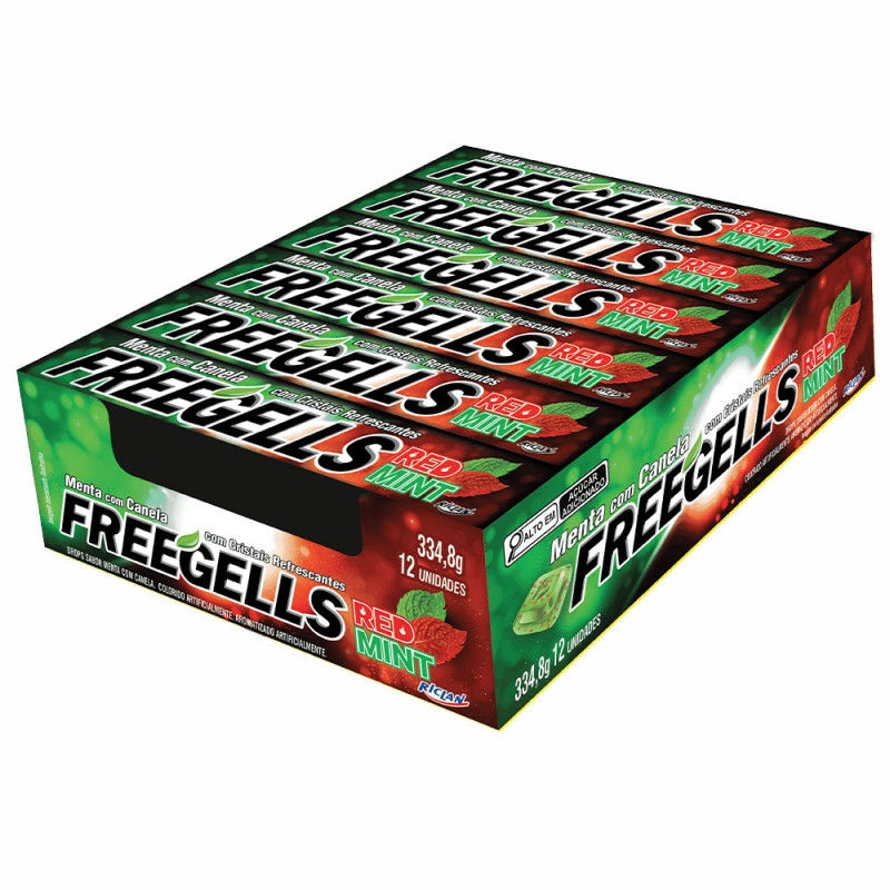 DROPS FREEGELLS RICLAN 27GR RED MINT - DP COM 12 UN