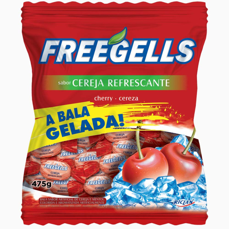 BALA FREEGELLS RICLAN DURA 475GR CEREJA REFRESCANTE - UNIDADE