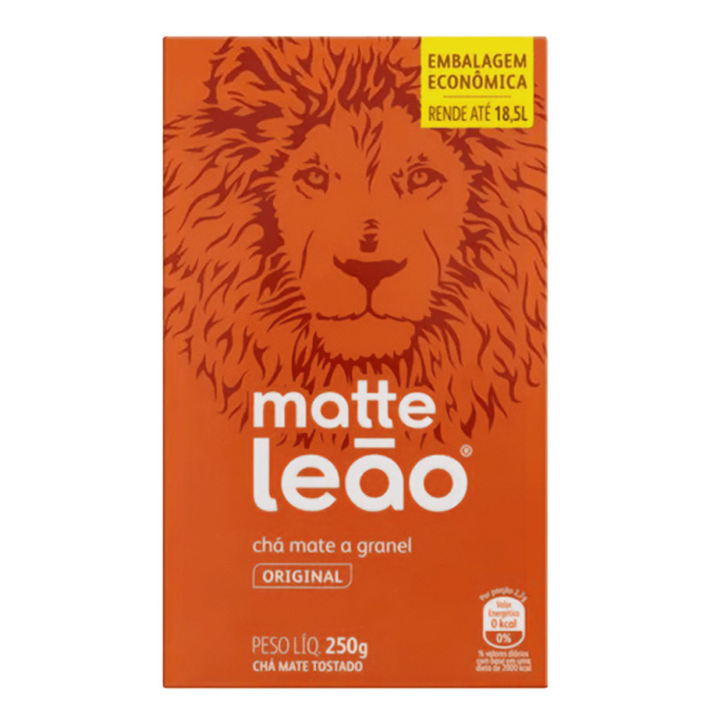 CHÁ MATTE LEÃO 250GR GRANDE NATURAL - PC COM 10 UN
