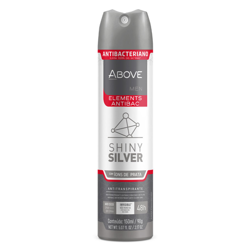 DESODORANTE ABOVE BASTON MEN SHINY SILVER 150ML - PC COM 6 UN