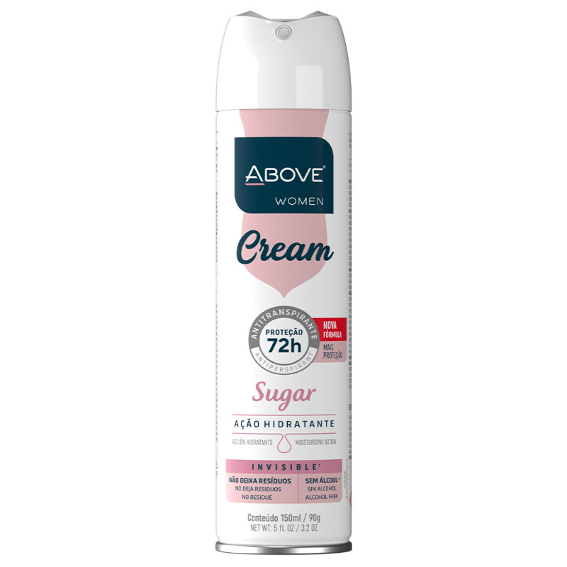 DESODORANTE ABOVE BASTON 150ML CREAM SUGAR 72H - PC COM 6 UN