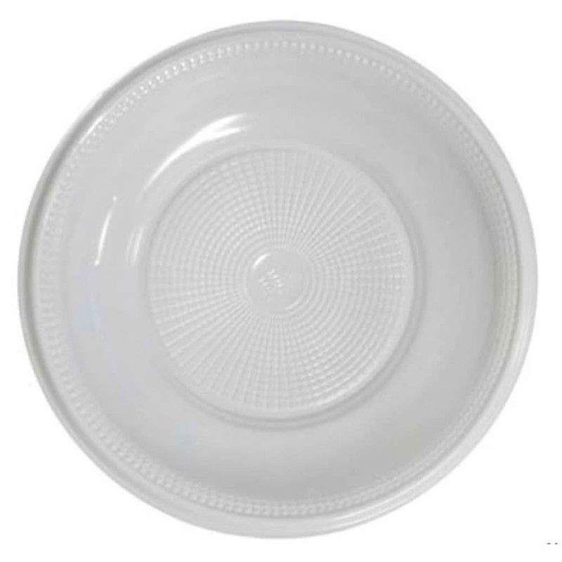 PRATO REFEIÇÃO 20CM C/ 10UN BRANCO GRANDE - PC COM 10 UN