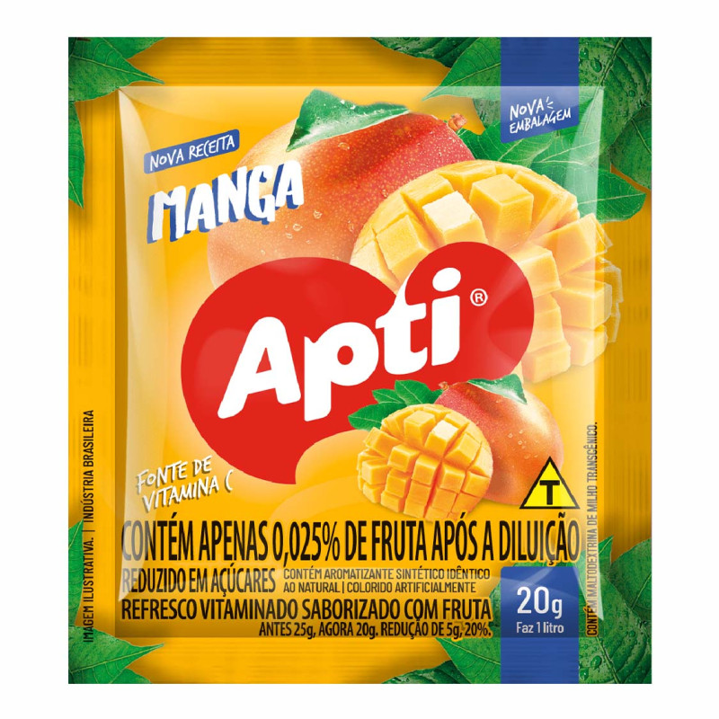 REFRESCO EM PÓ APTI 20GR MANGA - DP COM 15 UN