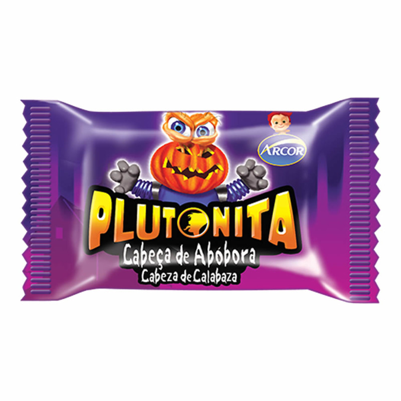 CHICLE PLUTONITA ARCOR CABEÇA DE ABOBORA 180GR - DP COM 40 UN