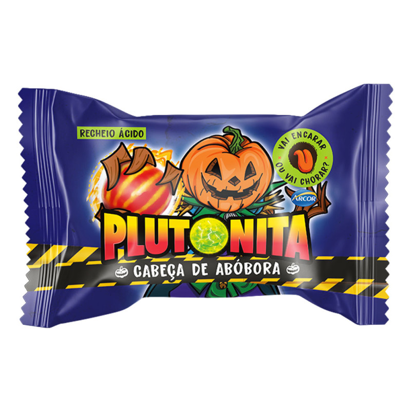 CHICLE PLUTONITA ARCOR CABEÇA DE ABÓBORA 180GR - DP COM 40 UN