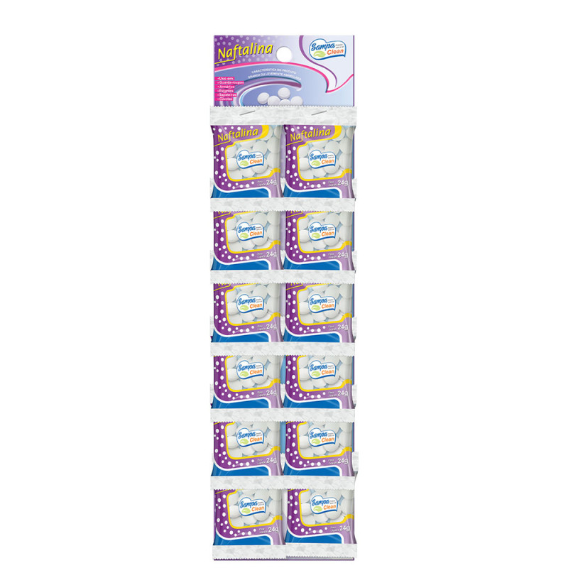 NAFTALINA SAMPA CLEAN 24GR - CARTELA COM 12 UN
