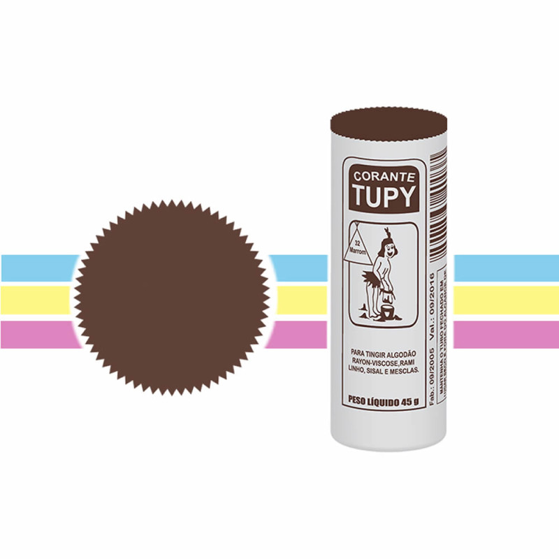 CORANTE PARA ROUPA TUPY 45GR MARROM - PC COM 6 UN