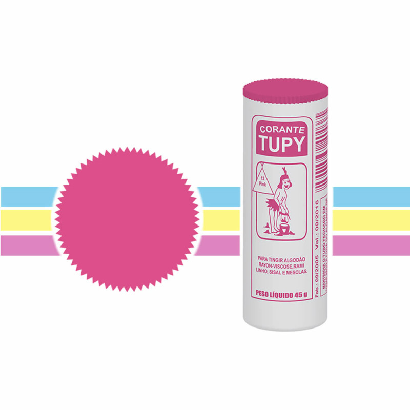 CORANTE PARA ROUPA TUPY 45GR PINK - PC COM 6 UN