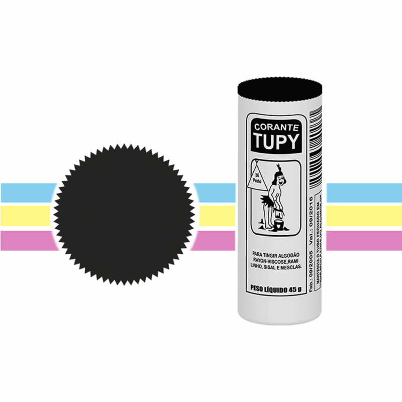 CORANTE PARA ROUPA TUPY 45GR PRETO - PC COM 6 UN