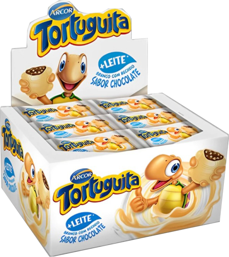 CHOCOLATE TORTUGUITA ARCOR 15,5GR CHOCOLATE BRANCO - DP COM 24 UN