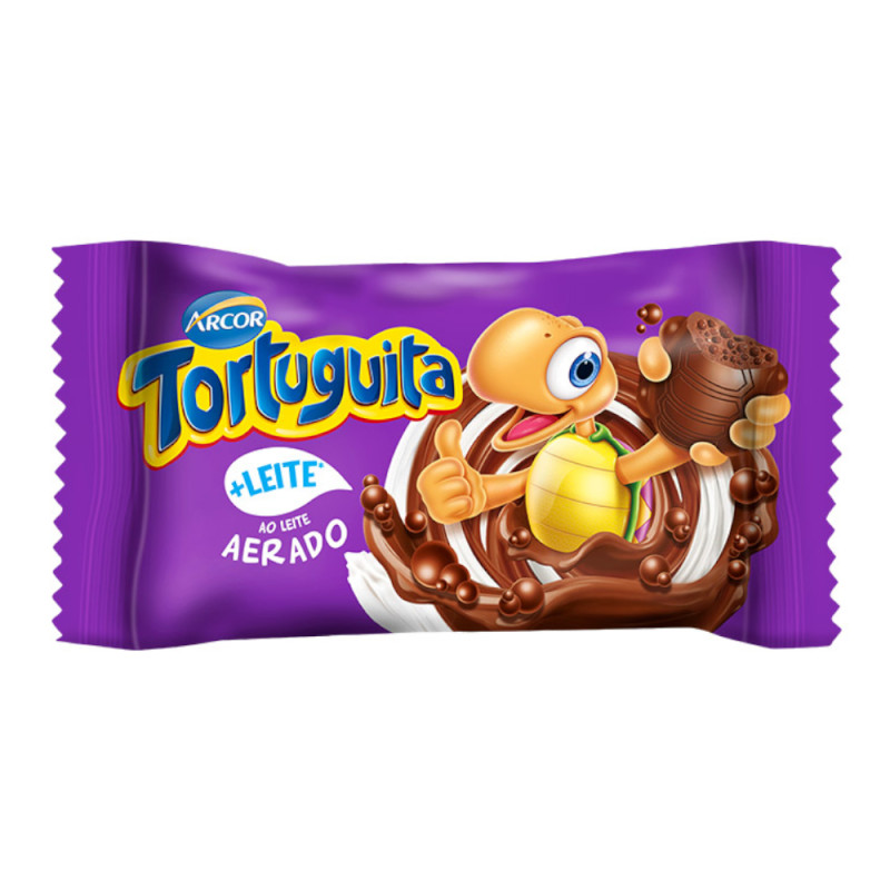 CHOCOLATE TORTUGUITA ARCOR 15,5GR AERADA AO LEITE - DP COM 24 UN