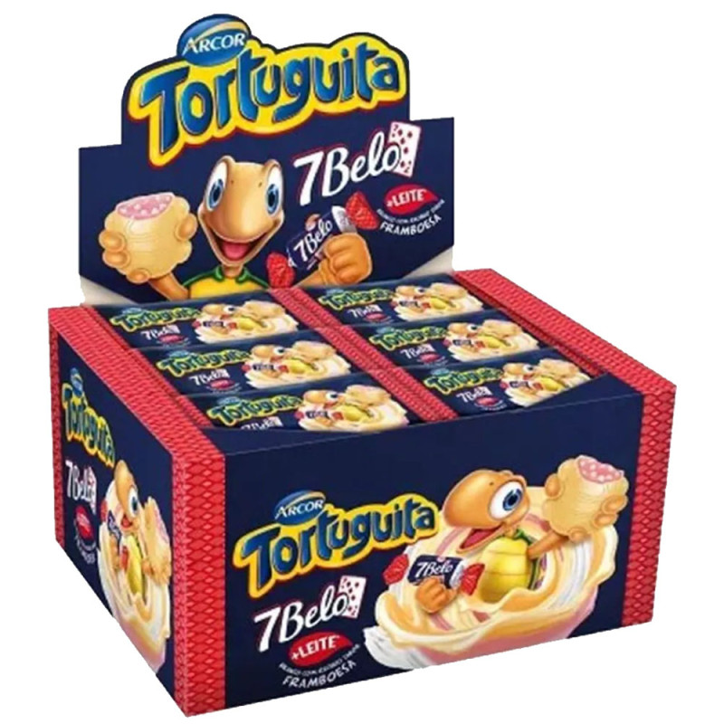 CHOCOLATE TORTUGUITA 15,5GR 7 BELO FRAMBOESA - DP COM 24 UN