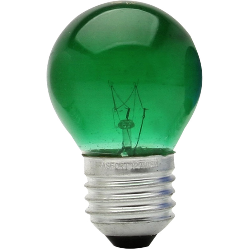 LÂMPADA BRASFORT ABAJOUR CORES SORTIDA 7W 127V - CARTELA COM 10 UN