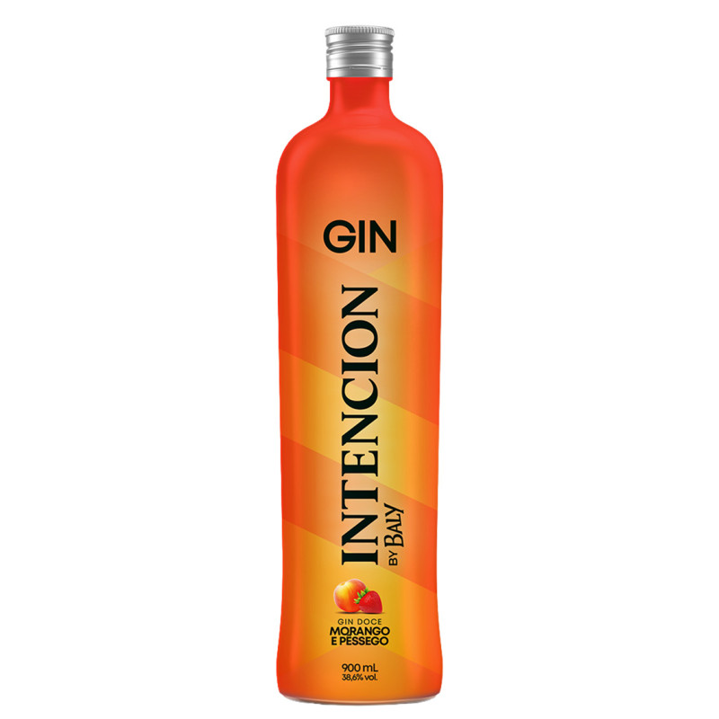 GIN INTENCION 900ML MORANGO E PÊSSEGO - FD COM 6 UN