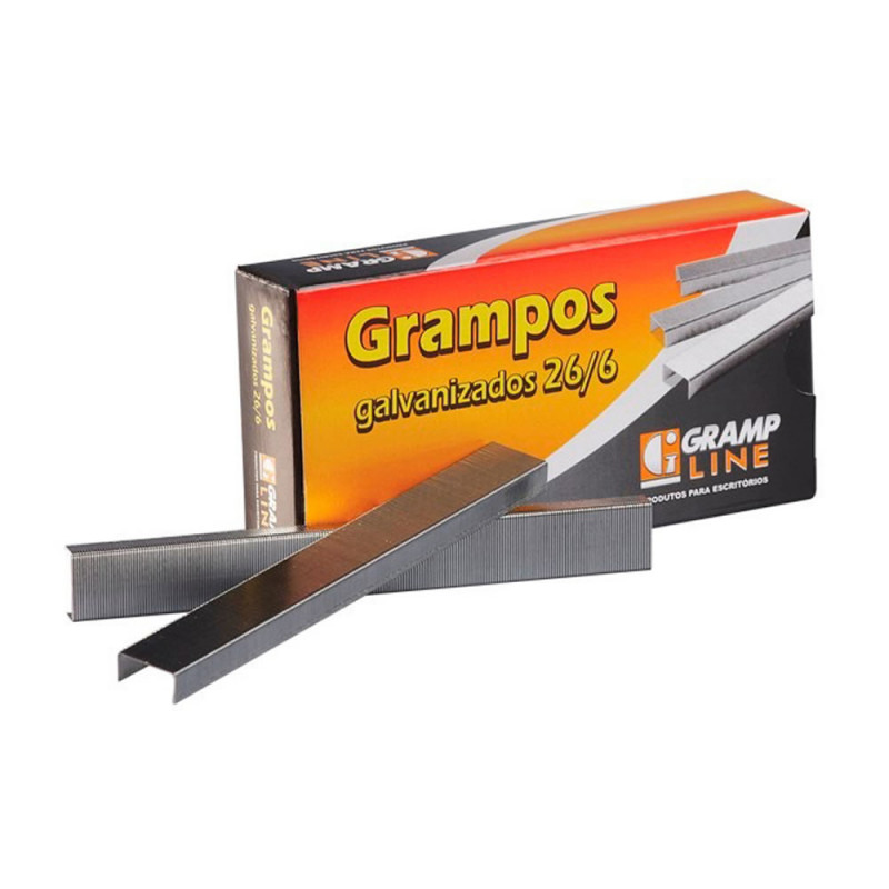 GRAMPO PARA GRAMPEADOR 26/6 C/5000 GALVANIZADO - CX COM 5000 UN