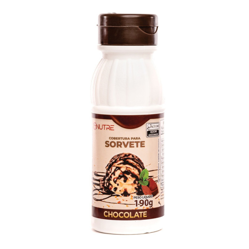 COBERTURA P/ SORVETE GNUTRE 190GR CHOCOLATE - FD COM 24 PC