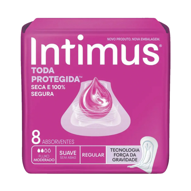 ABSORVENTE INTIMUS GEL C/ 8UN SEM ABAS SUAVE - PC COM 12 UN