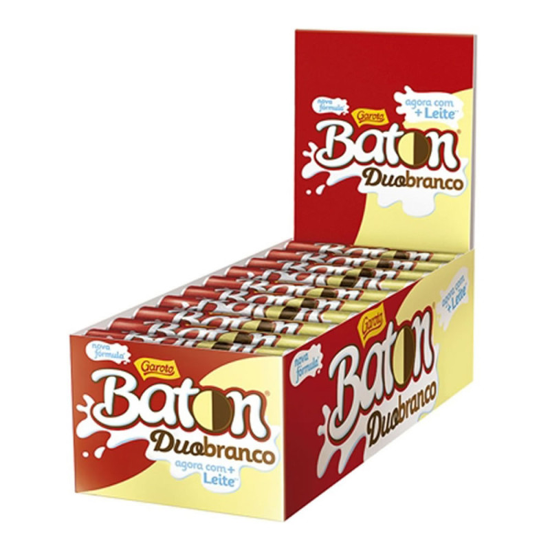 CHOCOLATE BATON GAROTO 16GR 2 EM 1 - DP COM 30 UN