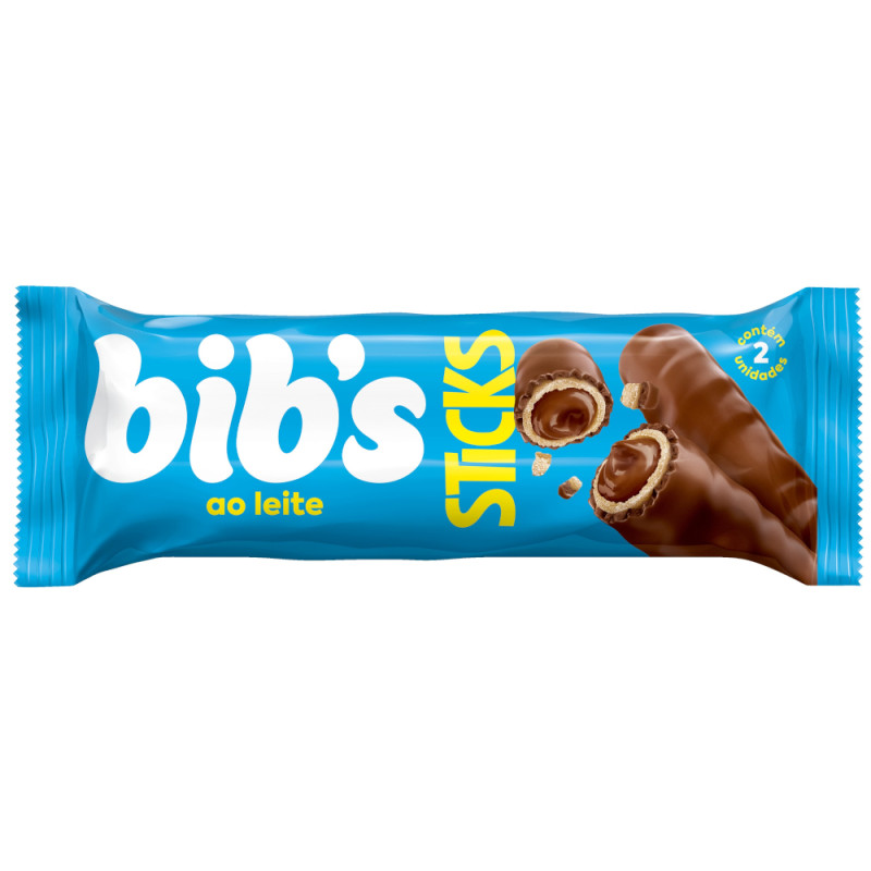 CHOCOLATE BIB'S STICKS 29GR AO LEITE - DP COM 16 UN