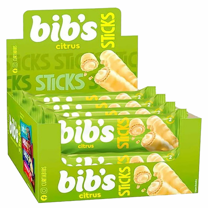 CHOCOLATE BIB'S STICKS 32GR CITRUS - DP COM 16 UN