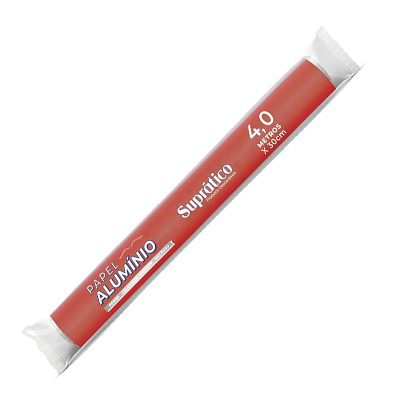 PAPEL ALUMÍNIO SUPRÁTICO 30CMX4MT PEQUENO - CX COM 25 UN
