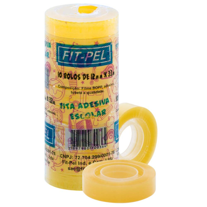 FITA DUREX FIT PEL 12MM 33 METROS - CT COM 10 UN