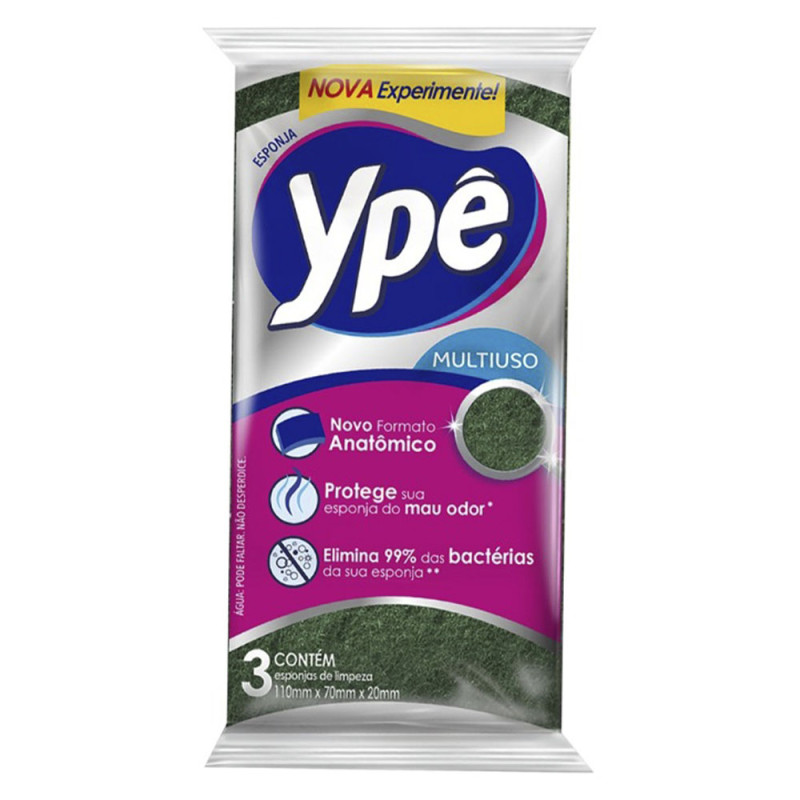 ESPONJA PARA LOUÇA YPÊ C/3UN MULTIUSO - PC COM 10 UN