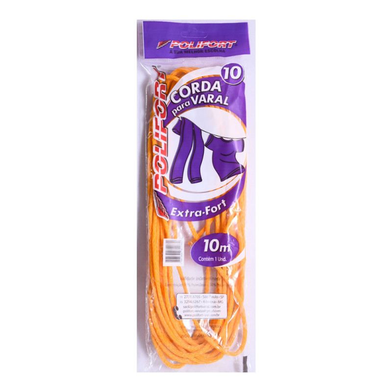 VARAL DE NYLON POLIFORT 10 METROS NÚMERO 10 - EXTRA FORTE - PC COM 10 UN