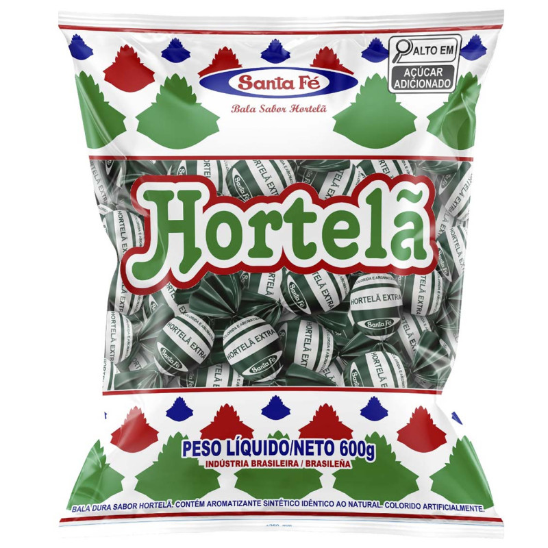 BALA SANTA FÉ DURA HORTELÃ 600GR - UNIDADE