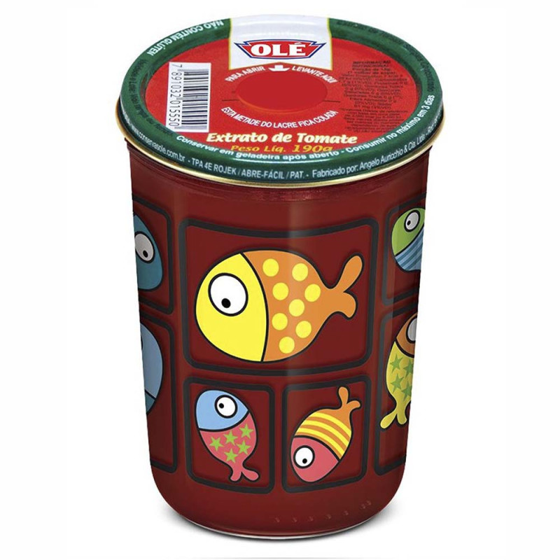 EXTRATO DE TOMATE OLÉ 190GR COPO DECORADO - CX COM 12 UN