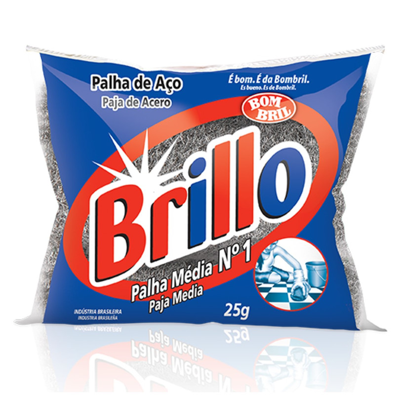 PALHA DE AÇO BOMBRIL BRILLO NÚMERO 1 - PC COM 20 UN
