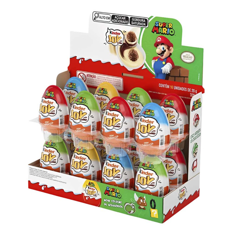 KINDER JOY SUPER MARIO 20GR - DP COM 16 UN