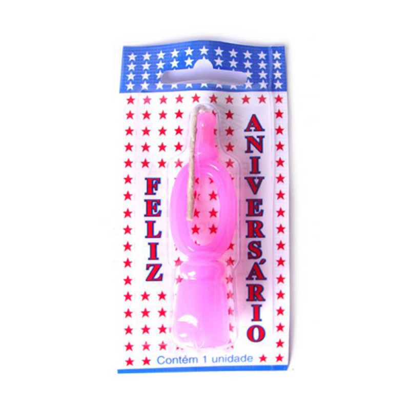 VELA DE ANIVERSÁRIO ROSA NÚMERO 0 - CX COM 10 UN
