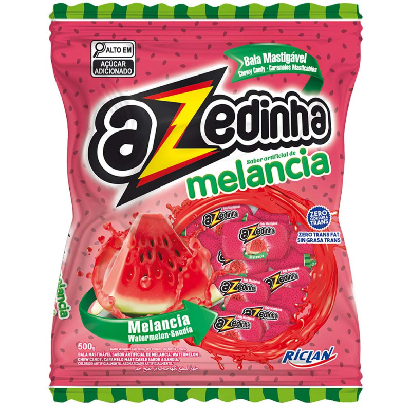 BALA RICLAN FREEGELLS MASTIGÁVEL AZEDINHA 500GR MELANCIA - UNIDADE