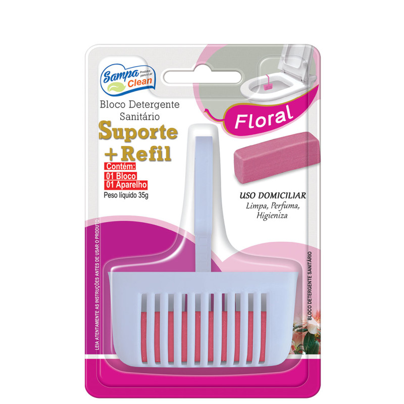 APARELHO PARA BLOCO SANITÁRIO SAMPA CLEAN COM REFIL FLORAL - CX COM 6 UN