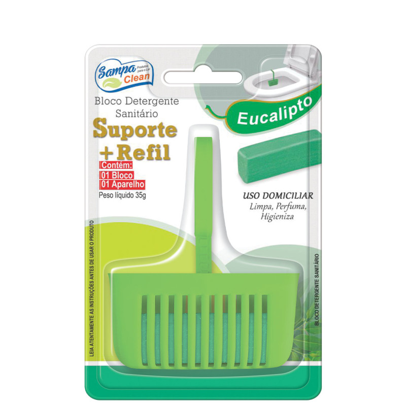 APARELHO PARA BLOCO SANITÁRIO SAMPA CLEAN COM REFIL EUCALIPTO - CX COM 6 UN