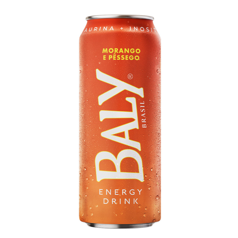 ENERGÉTICO BALY LATA 473ML MORANGO E PÊSSEGO - FD COM 6 UN