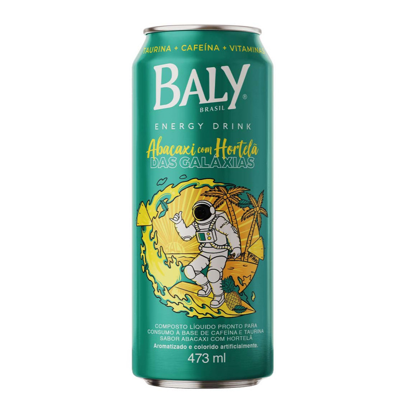 ENERGÉTICO BALY LATA 473ML ABACAXI COM HORTELÃ - FD COM 6 UN