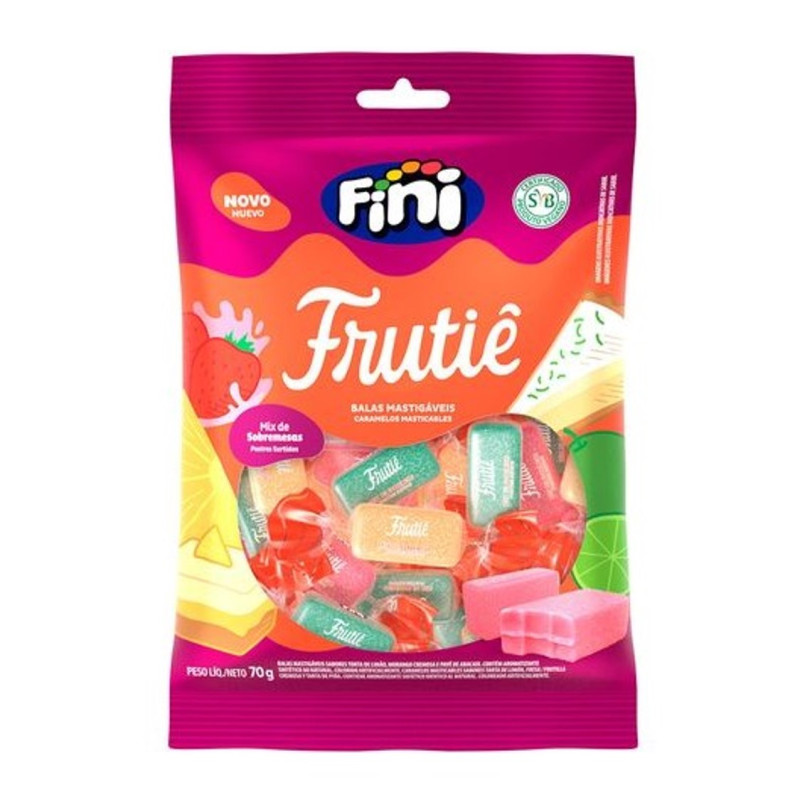 BALA MASTIGÁVEL FINI FRUTIÊ MIX 70GR SOBREMESA - CX COM 12 UN