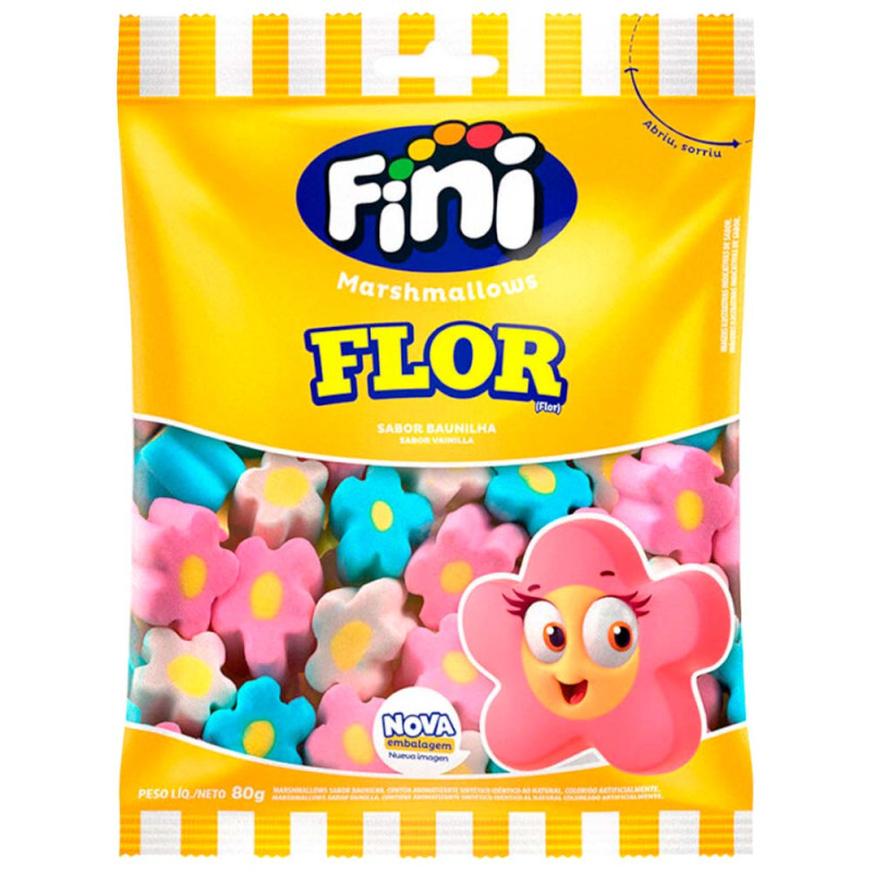 MARSHMALLOWS FINI 80GR FLOR - CX COM 12 UN