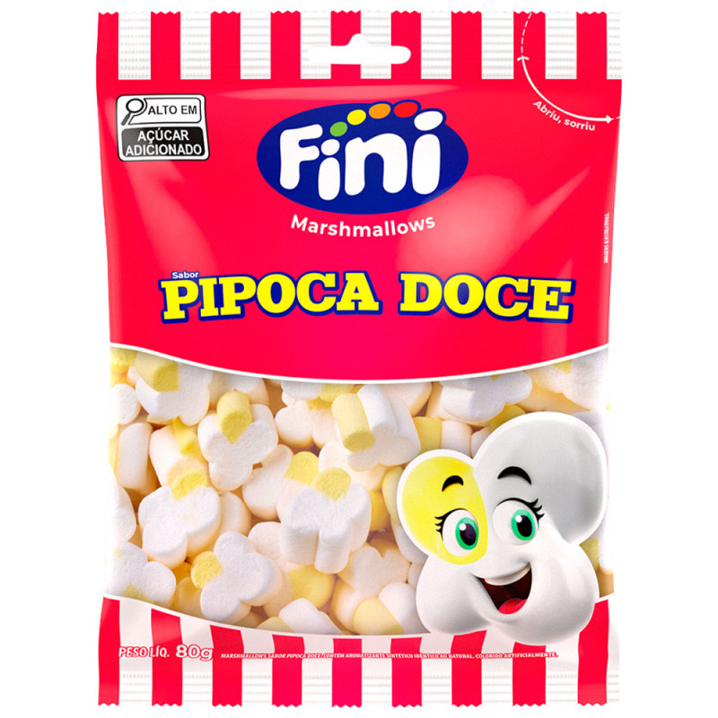 MARSHMALLOWS FINI 80GR - PIPOCA DOCE CX COM 12 UN