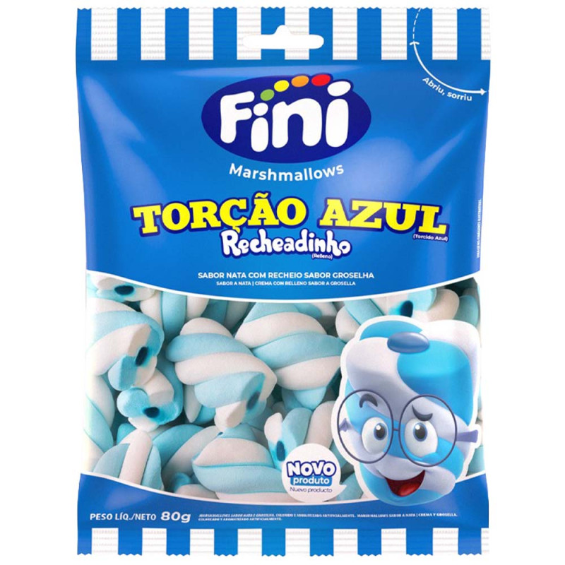 MARSHMALLOWS FINI 80GR TORÇÃO AZUL - CX COM 12 UN