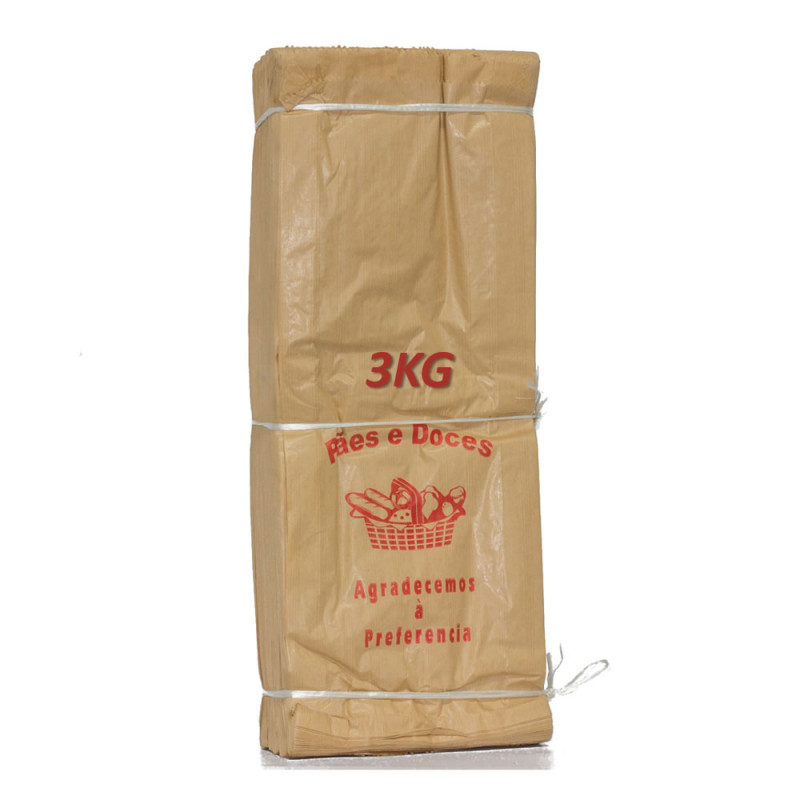SACO DE PAPEL NATURAL - 3 KG (6 PÃES) PC COM 500 UN