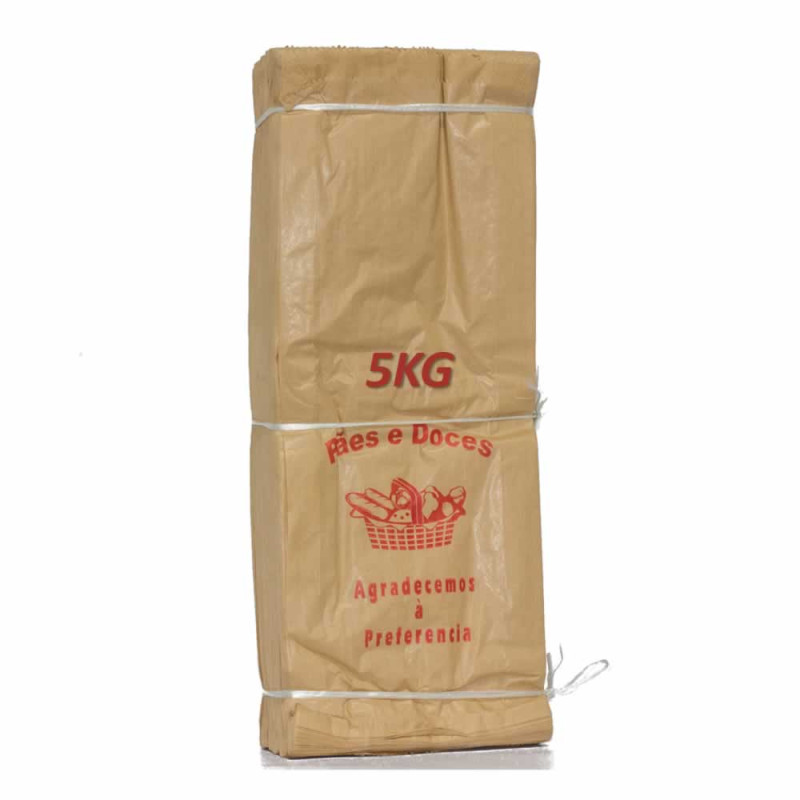SACO DE PAPEL NATURAL - 5 KG (10 PÃES) PC COM 500 UN